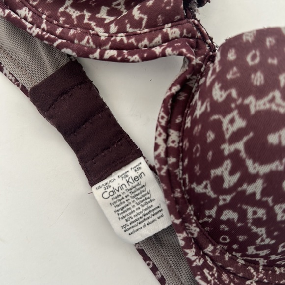 Calvin Klein 32b t-shirt push up padded bra burgundy - Picture 7 of 7